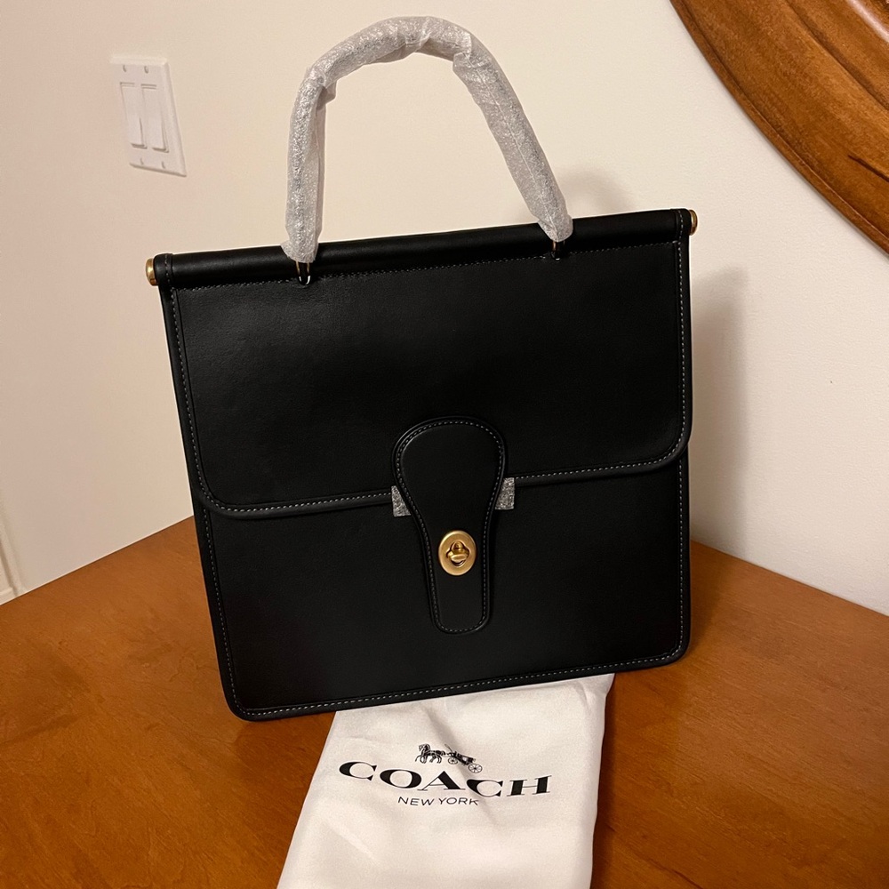 Coach Black Leather Willis Handbag